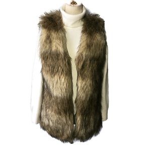 Me Jane M brown faux fur vest.